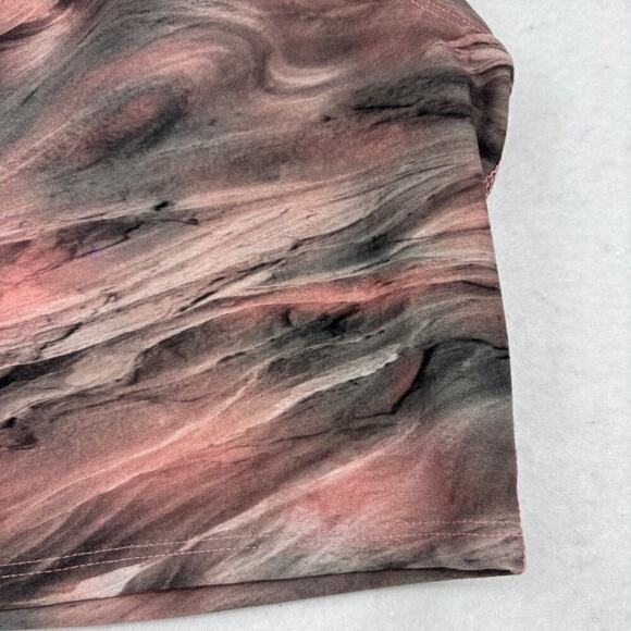 Flexure Bodywear Cropped Tank Top Size S Marbled Brown Pink Racerback Workout - Picture 6 of 8